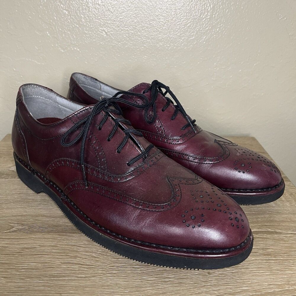 Rockport Dressports Men's Sz 8.5M Burgundy Leather Wingtip Oxford  Vibram